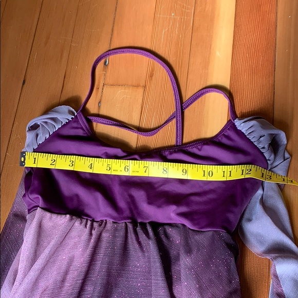 Sparkly Purple Dance Performance Dress - Picture 11 of 14